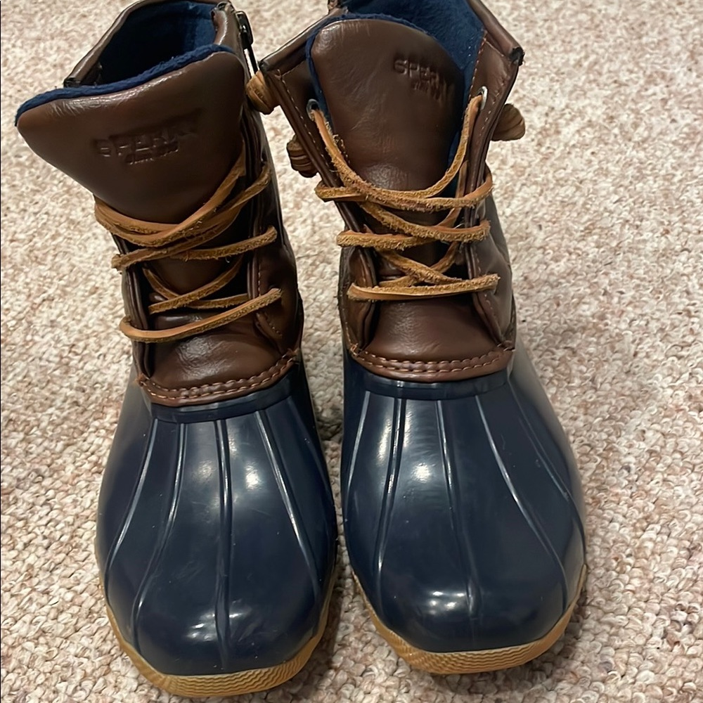 Sperry Brown and Blue Duck Boots